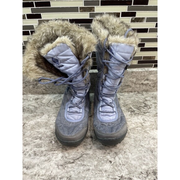 Columbia Shoes - Columbia Minx Mid II Omni heat fur trim insulated tall boots gray & blue size 8